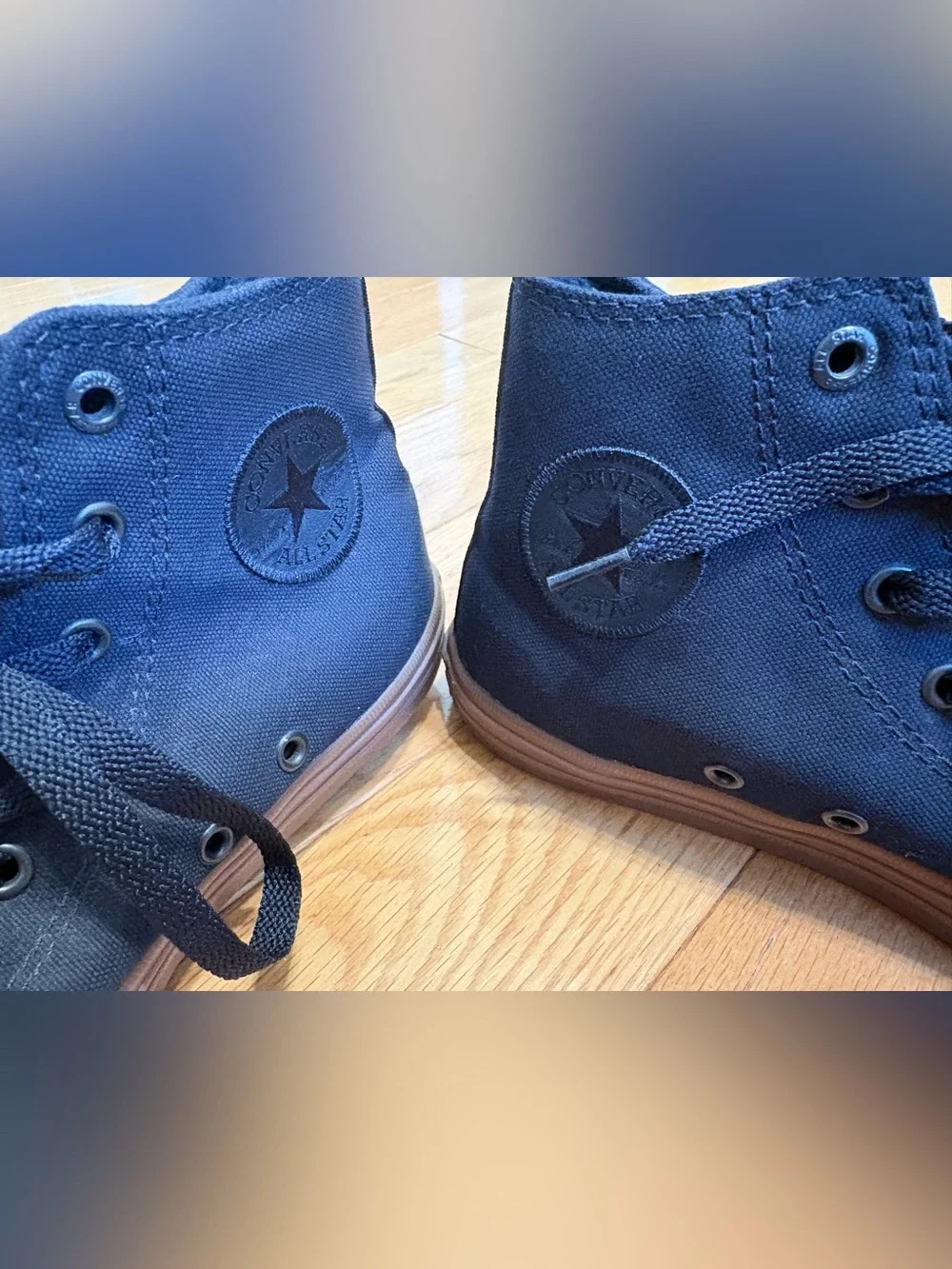 Converse Kids Black High-Top Sneakers with Brown Sole
